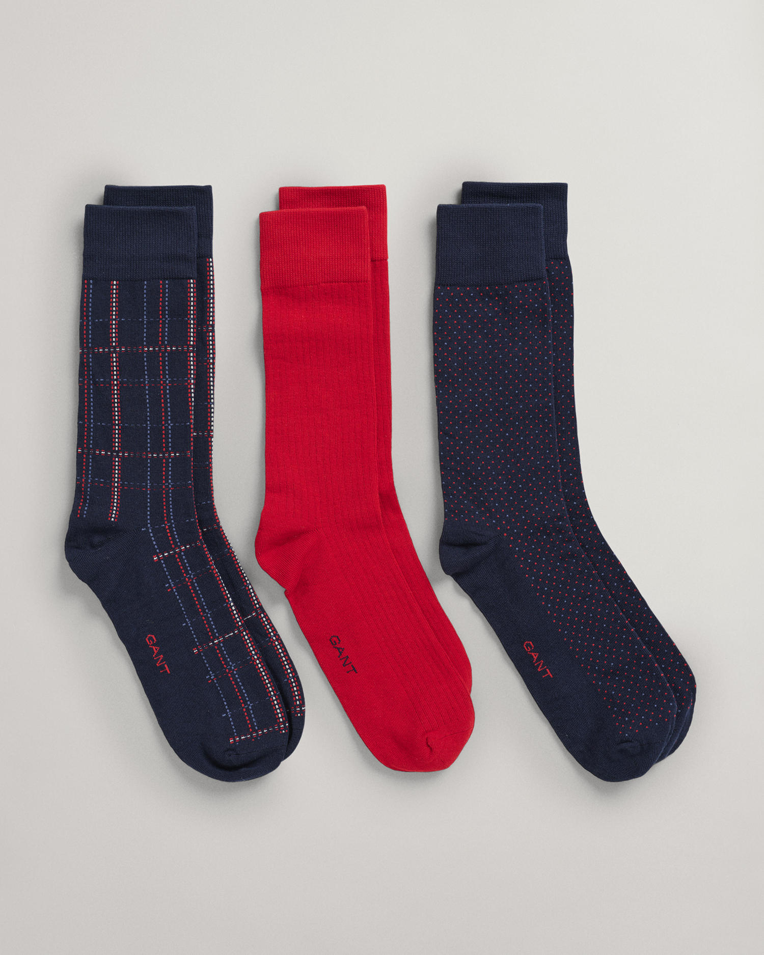 3-Pack Check Socks With Gift Box