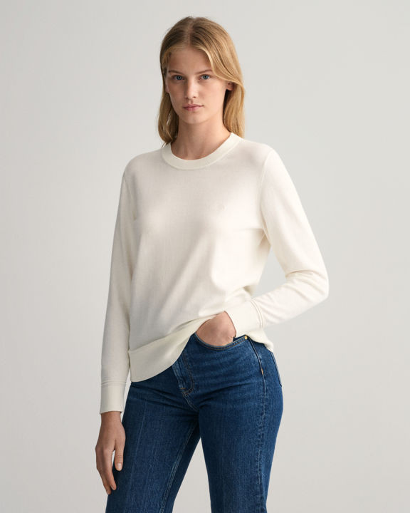 Light Cotton Crew Neck Sweater