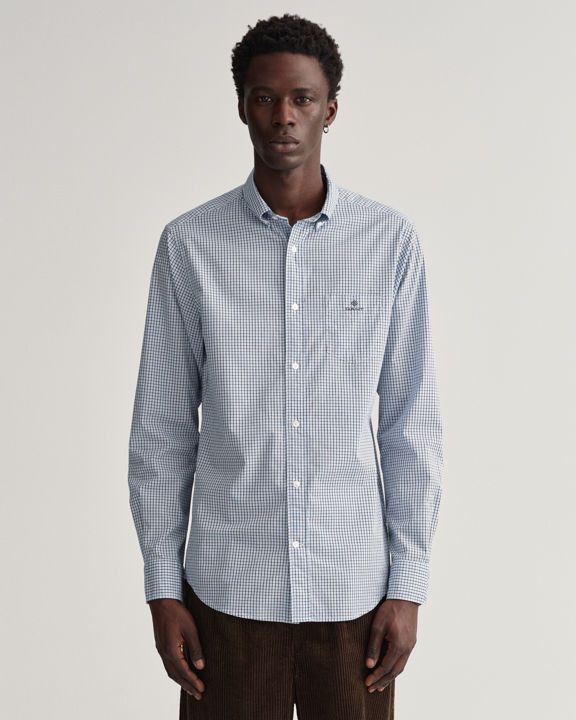 Regular Fit Poplin Micro Gingham Shirt