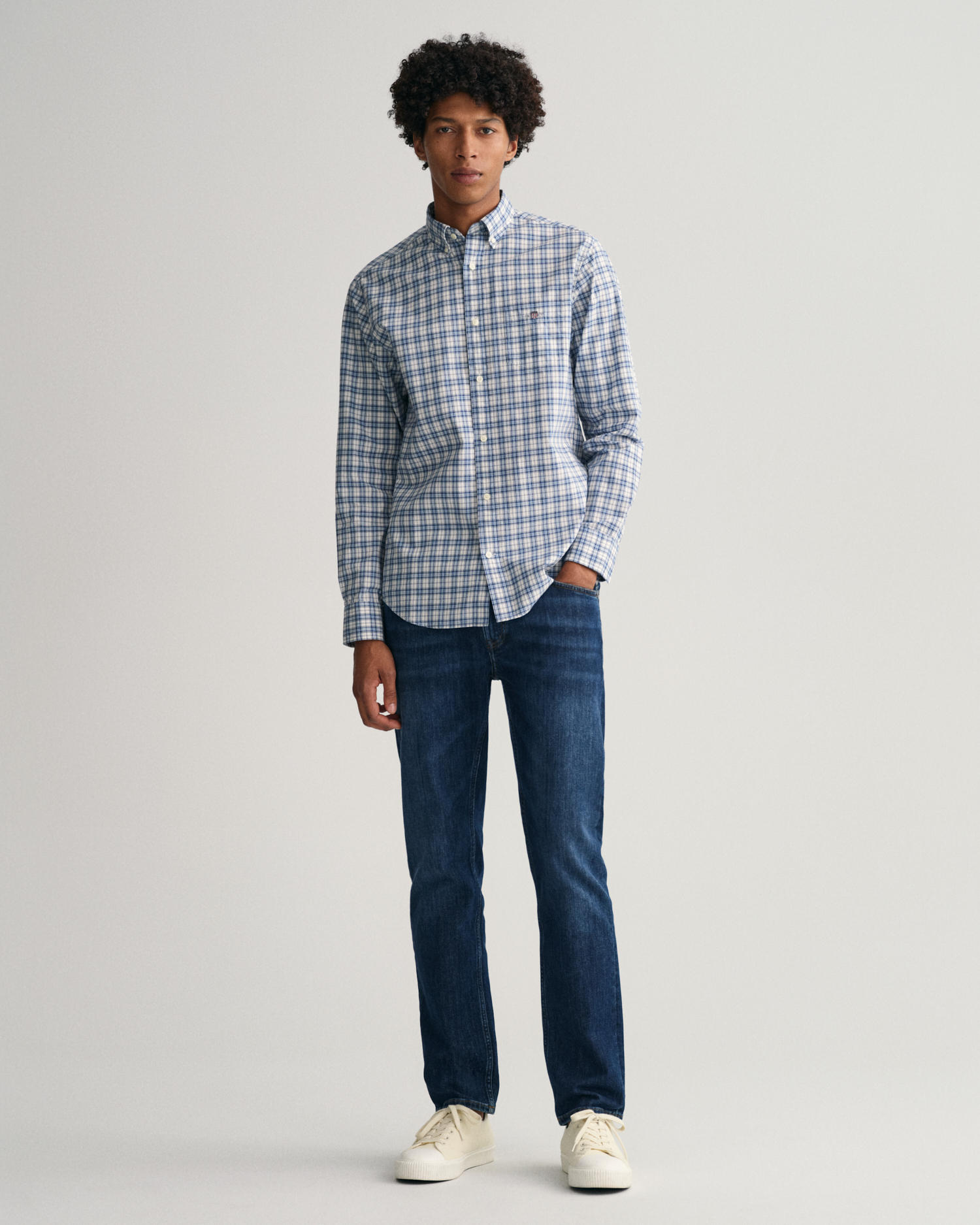 REG POPLIN MICRO CHECK SHIRT