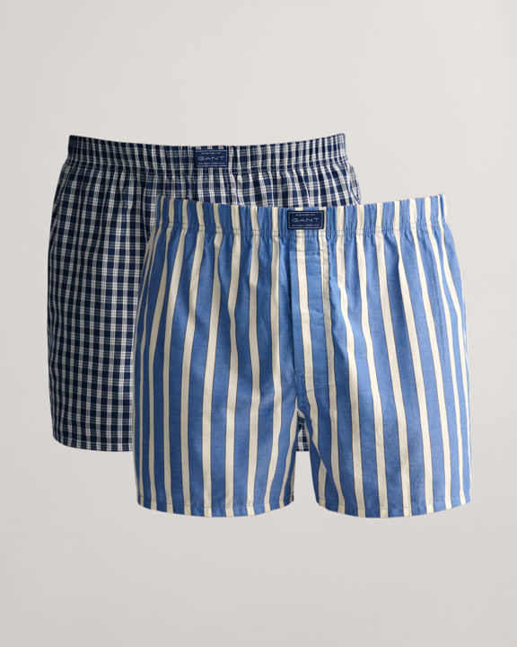 2-Pack Stripe & Check Boxer Shorts