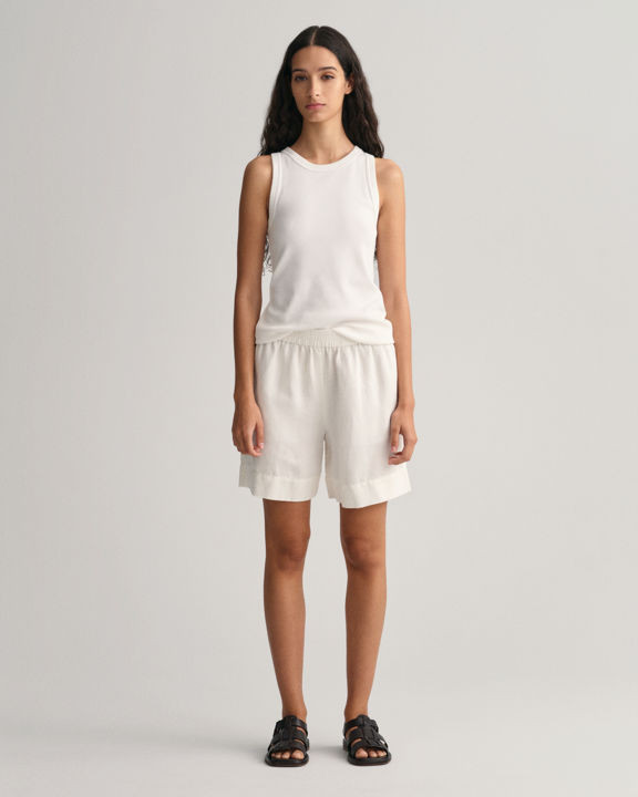 Pull-On Shorts i Lin- og Viskoseblanding