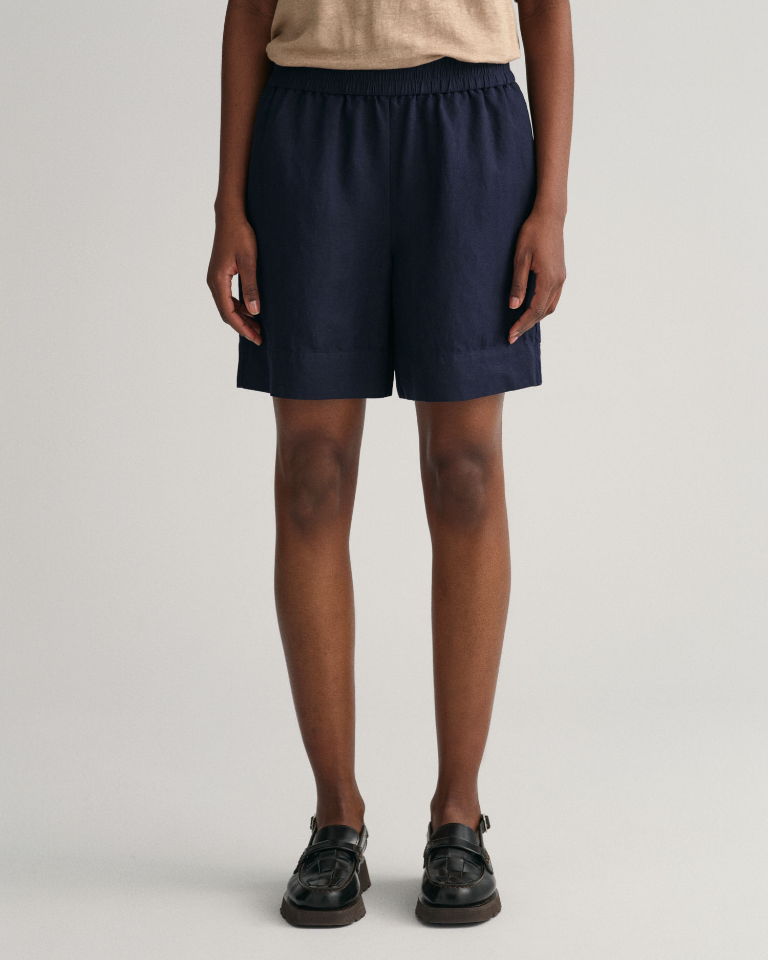 Pull-On Shorts i Lin- og Viskoseblanding