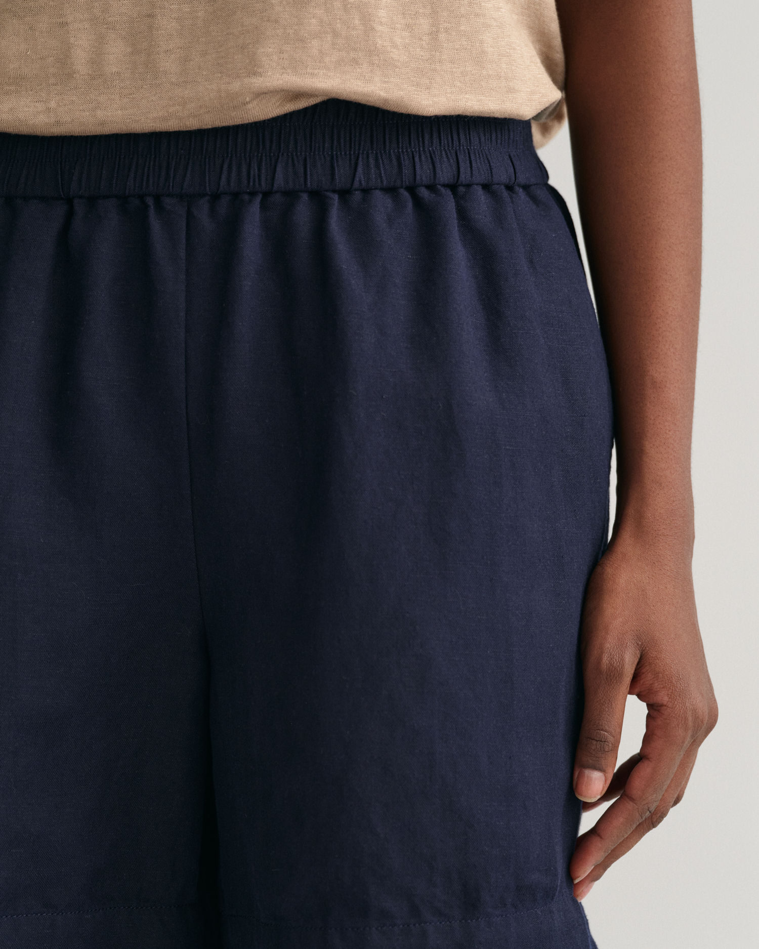 Pull-On Shorts i Lin- og Viskoseblanding