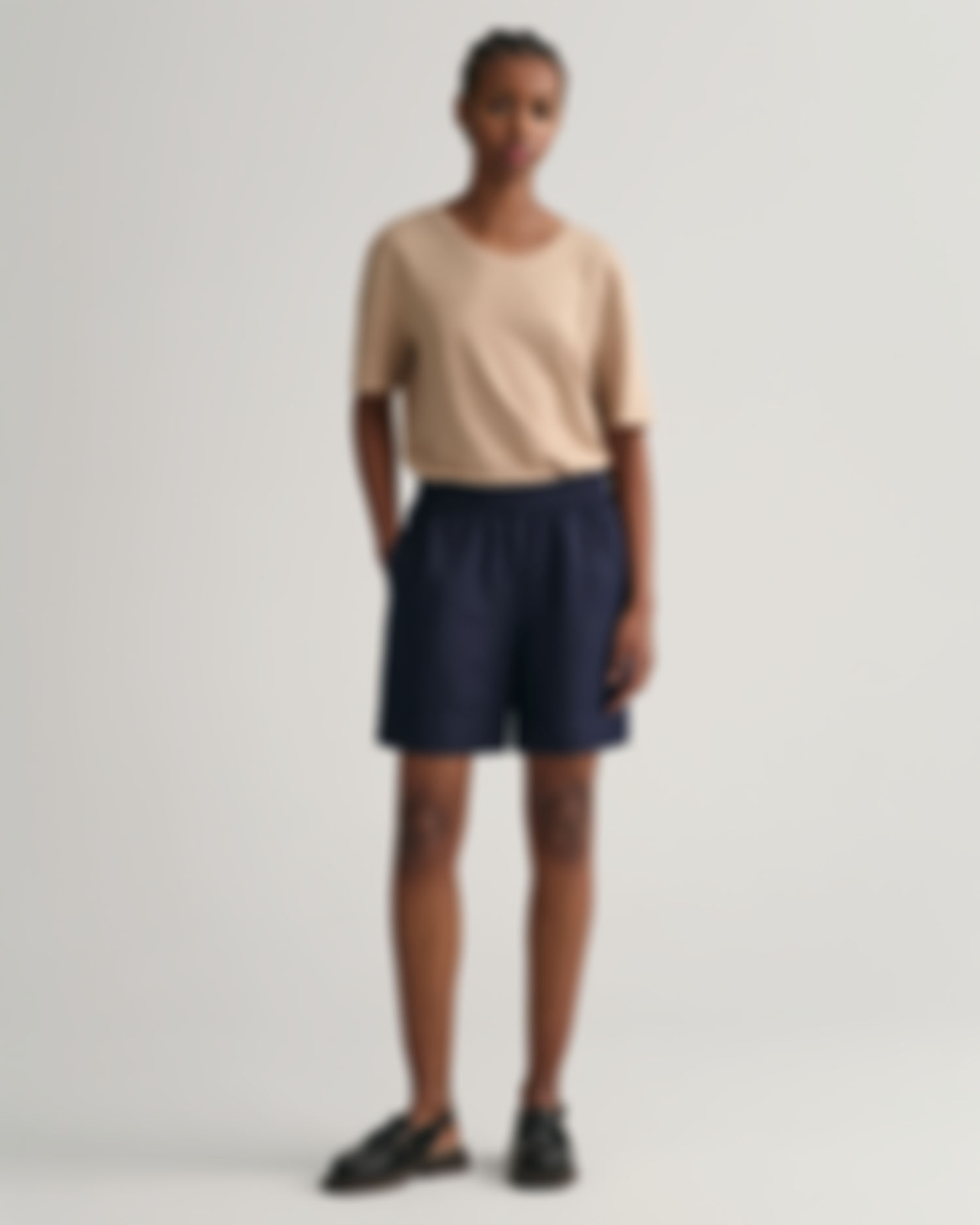 Pull-On Shorts i Lin- og Viskoseblanding