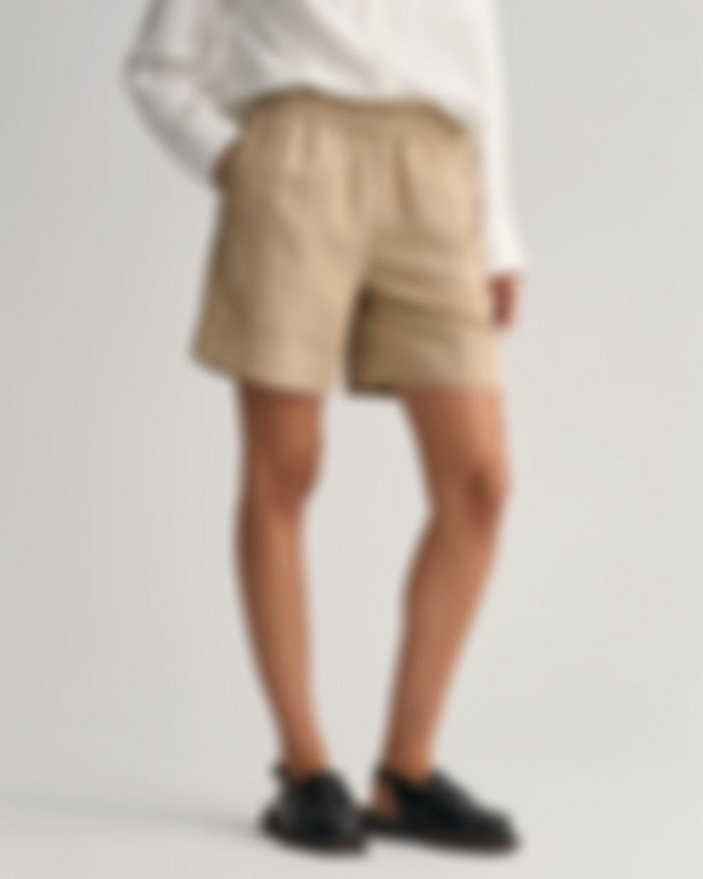 Pull-On Shorts i Lin- og Viskoseblanding