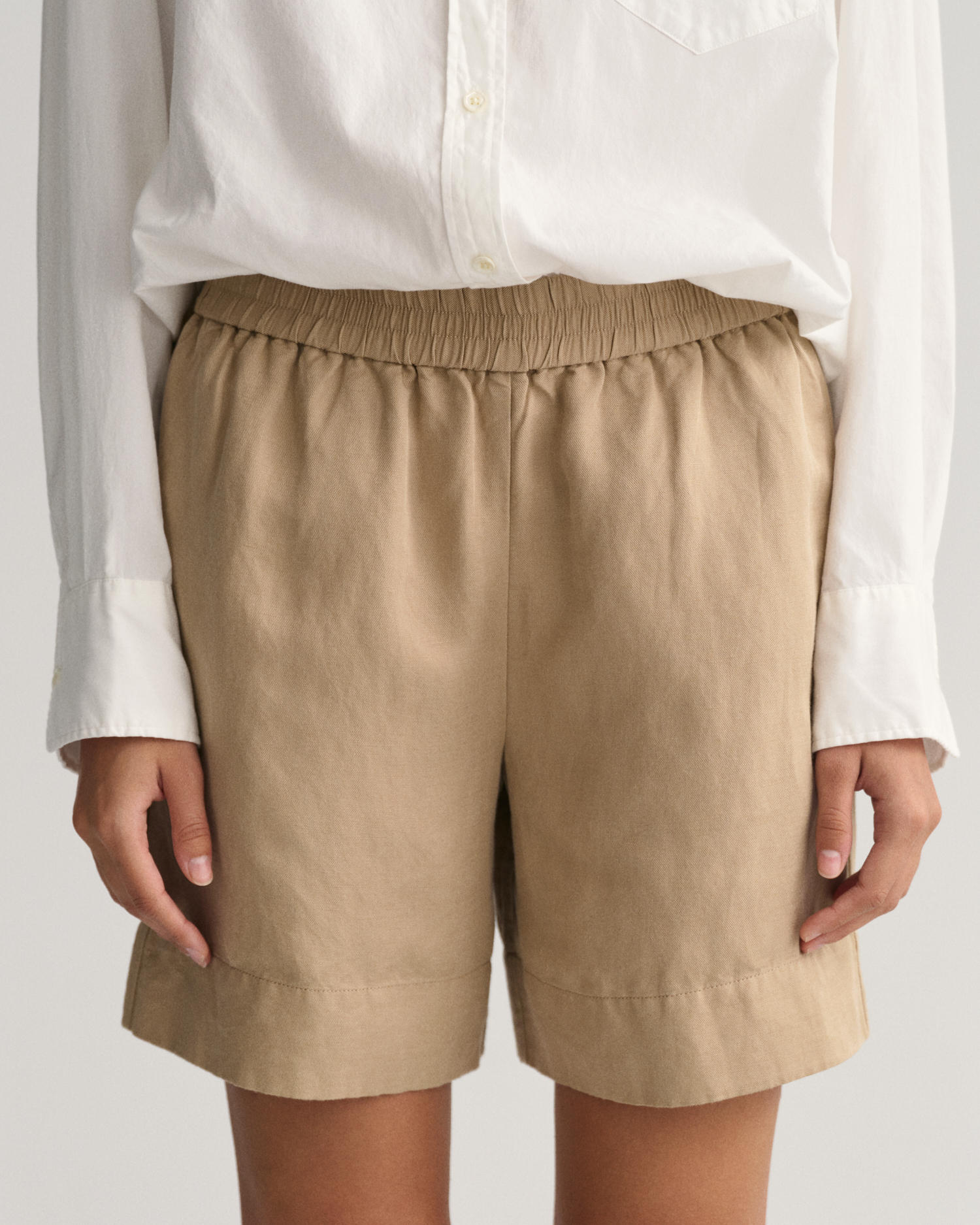 Pull-On Shorts i Lin- og Viskoseblanding