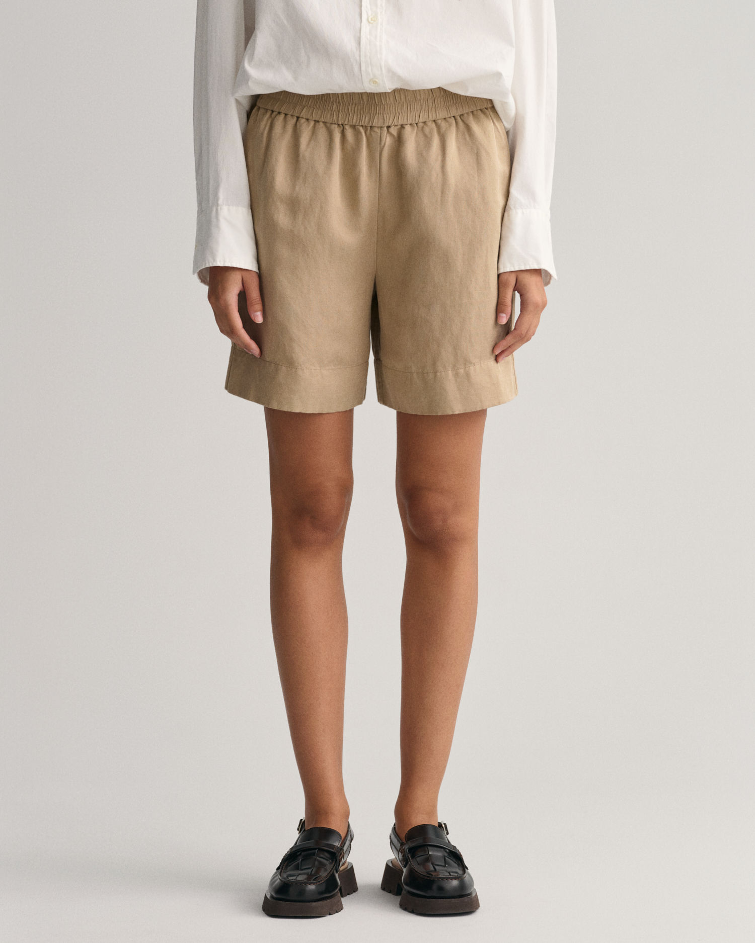 Pull-On Shorts i Lin- og Viskoseblanding