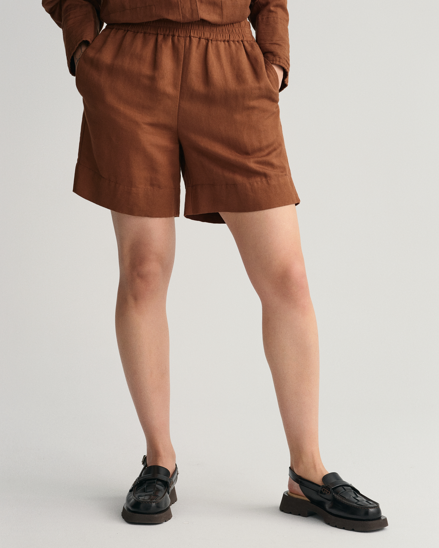 Pull-On Shorts i Lin- og Viskoseblanding