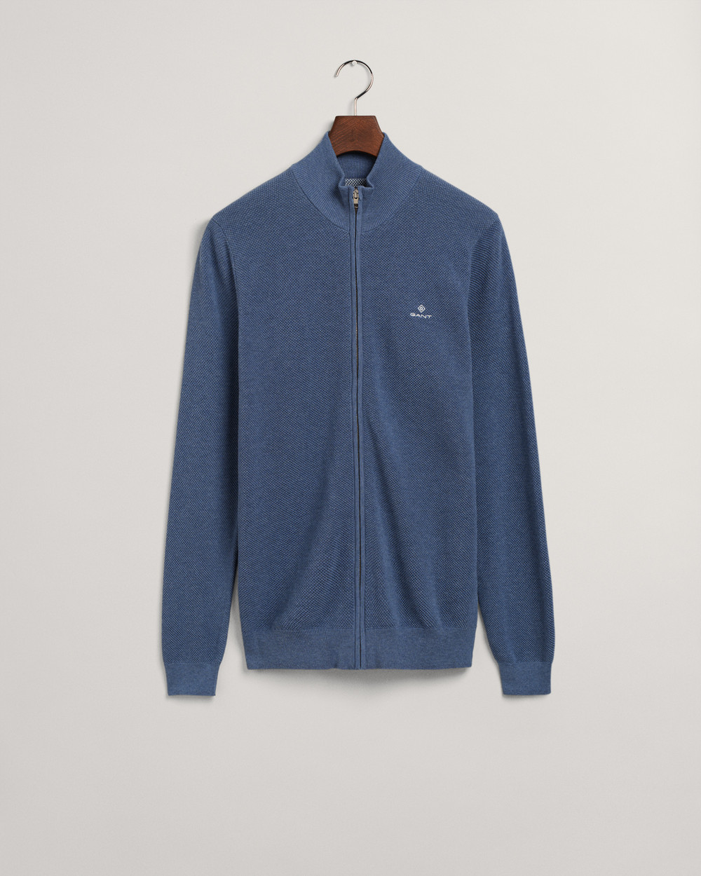 Cotton Piqué Half-Zip Cardigan