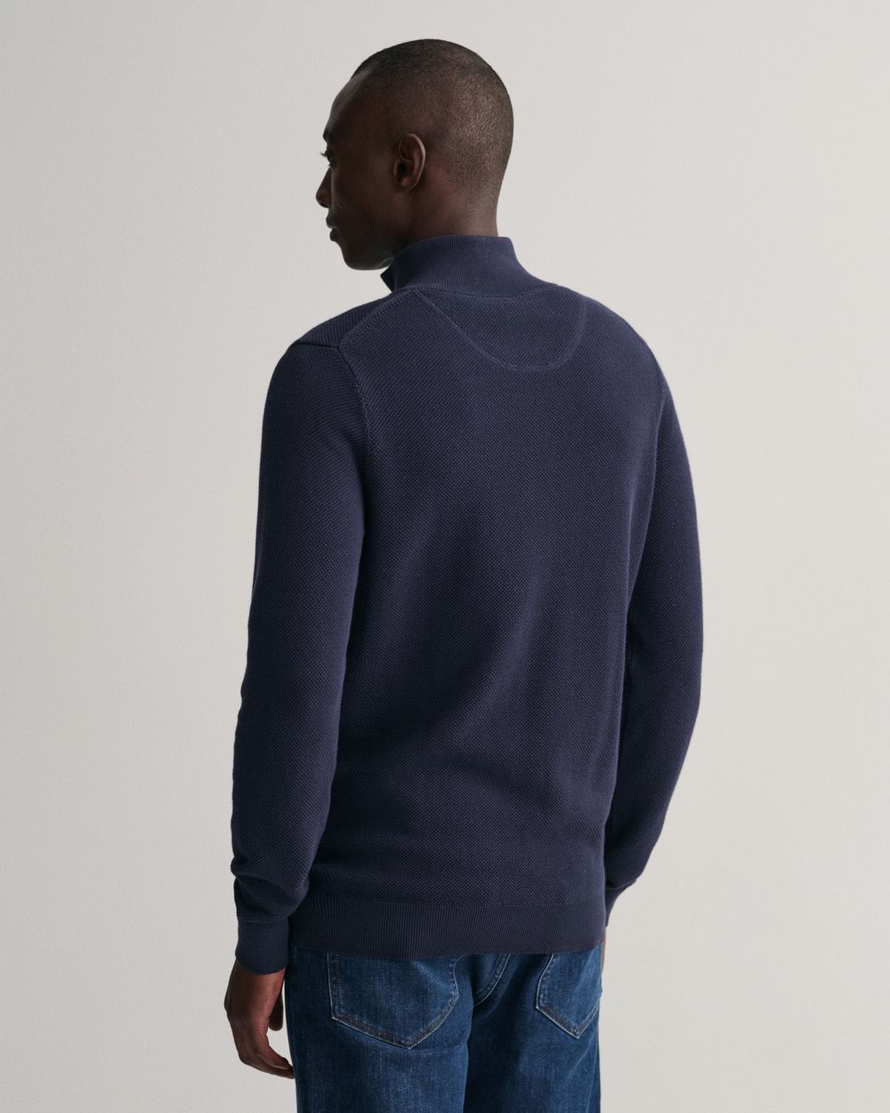 GANT Uomo Maglia In Cotone Piqué A Mezza Zip – Grigio Scuro Melange, Stile Casual Elegante