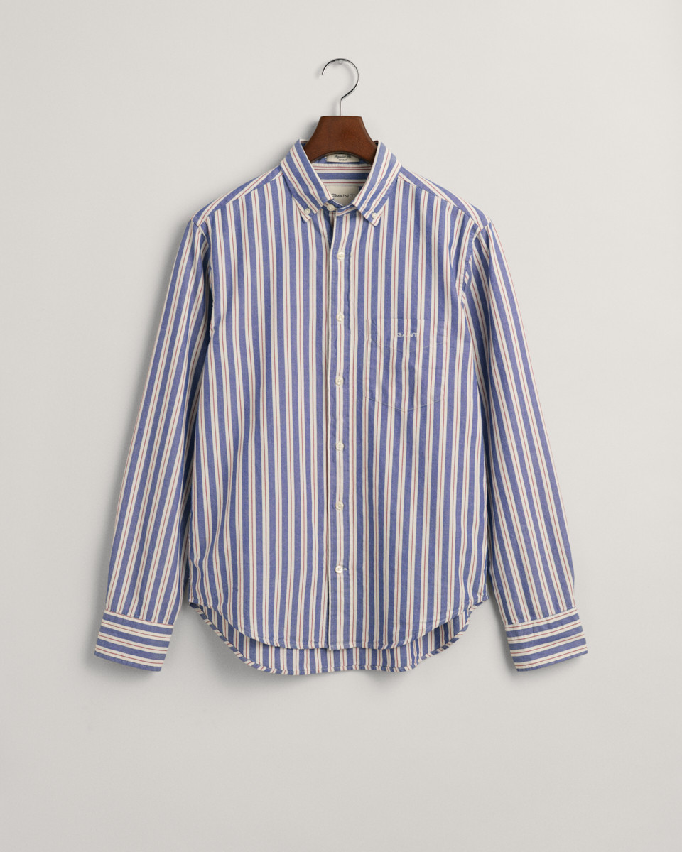 Regular Fit Striped Archive Oxford skjorte 