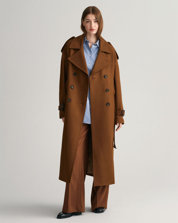 Trenchcoat i ullblanding 