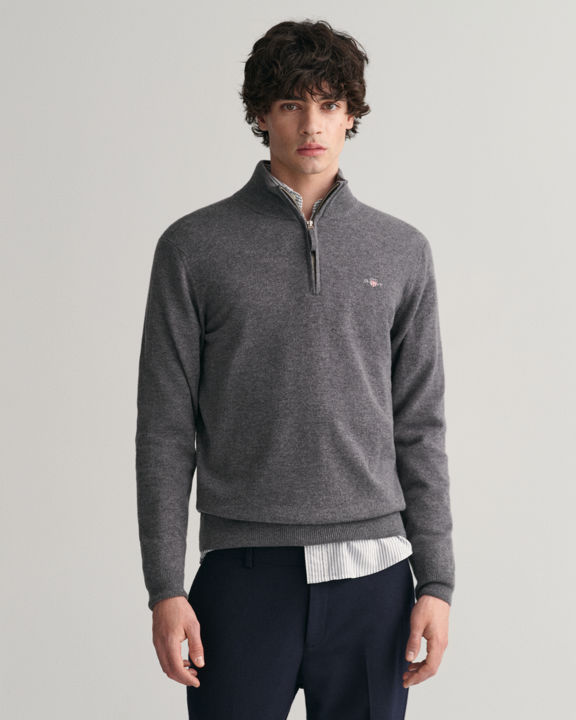 SUPERFINE LAMBSWOOL HALF ZIP