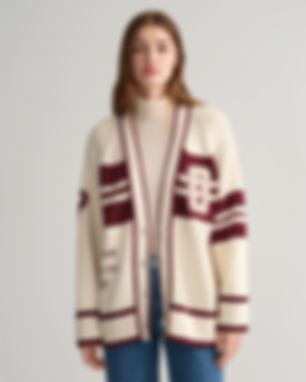 GANT Varsity cardigan med v-hals 