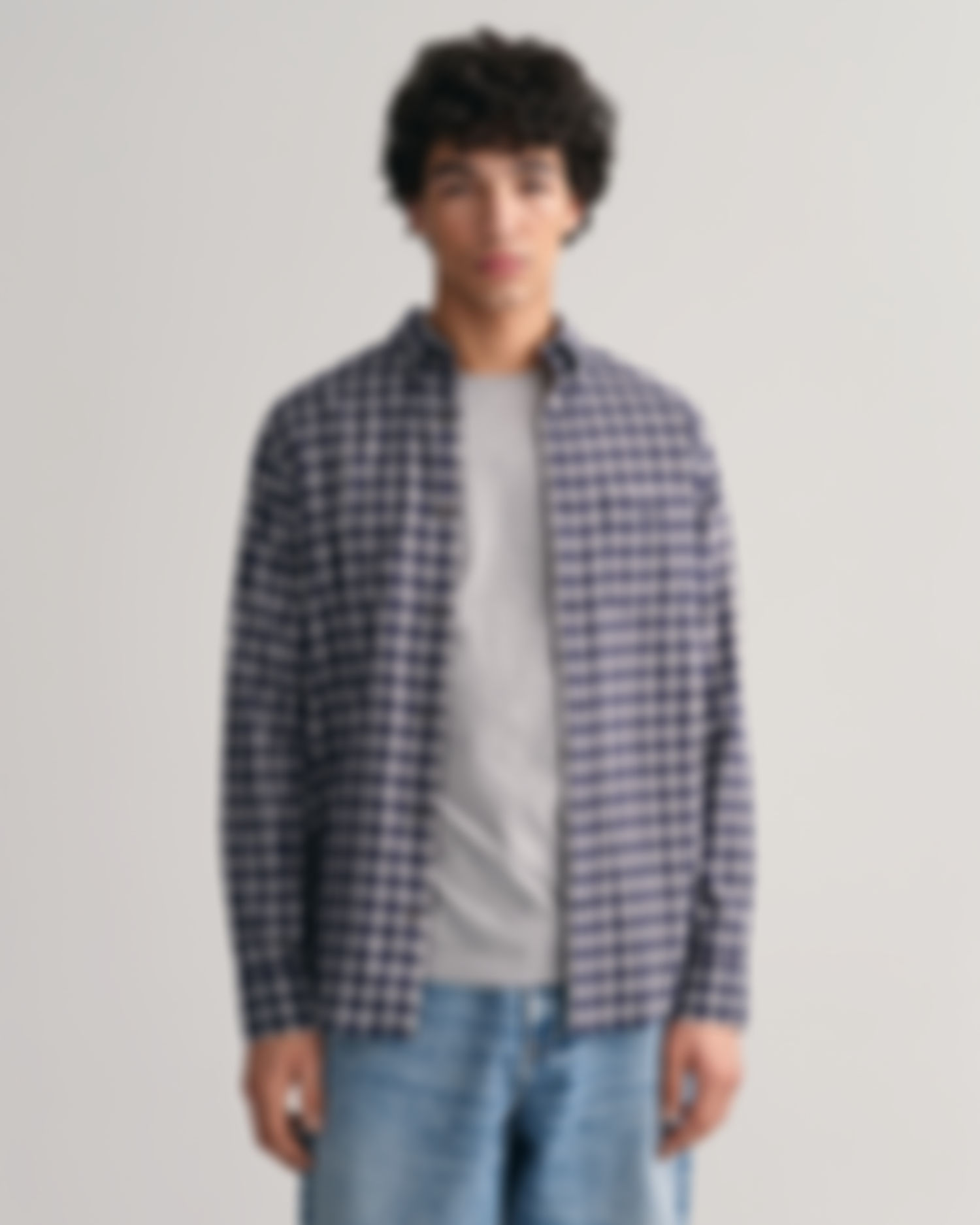 Regular Fit Micro Tartan Flanell Shirt 