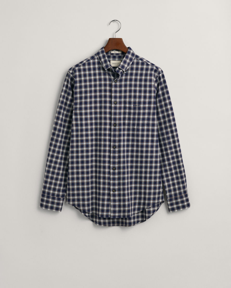 Regular Fit Micro Tartan Flanell Shirt 