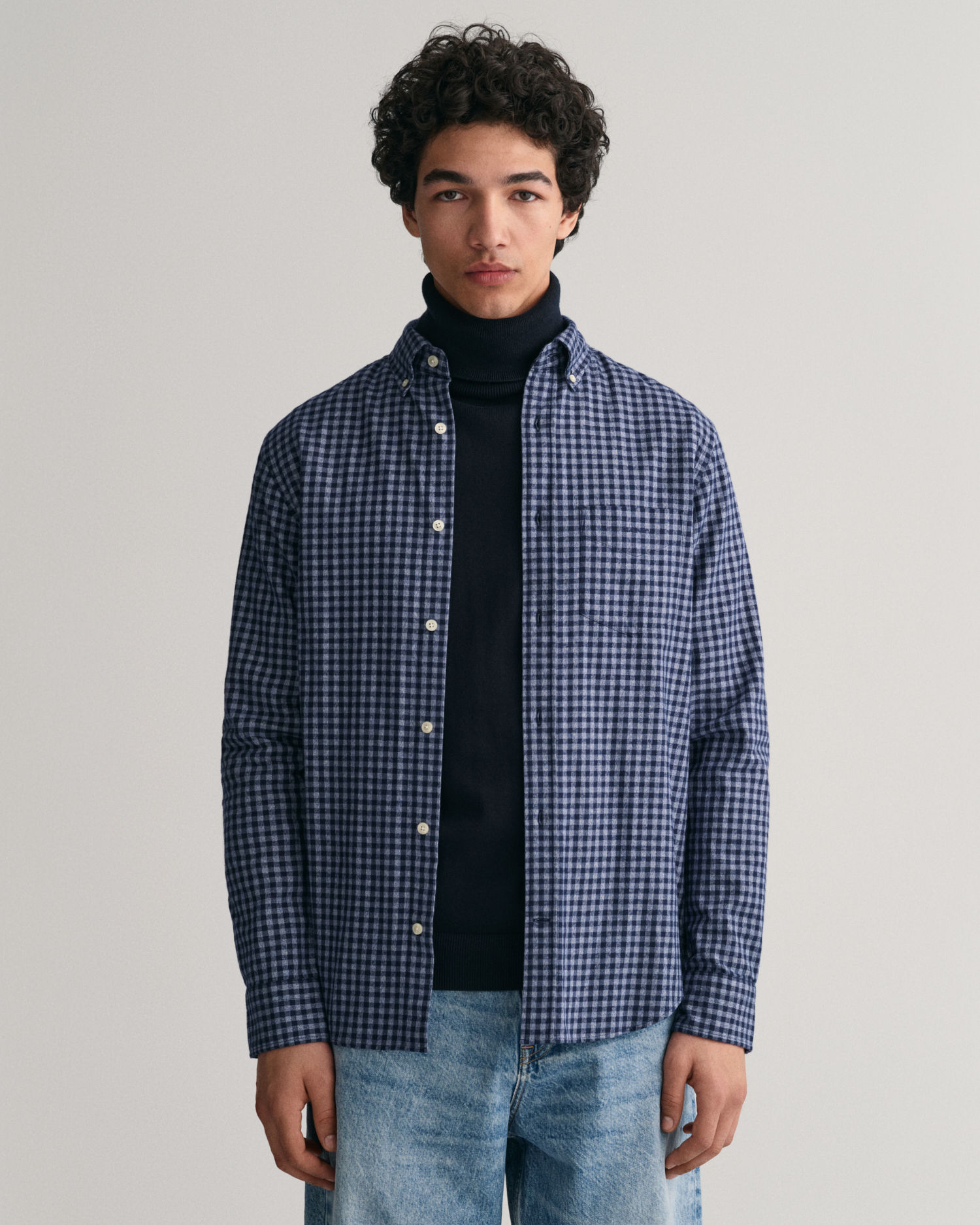 Regular Fit Jaspé Yarn Gingham Shirt 