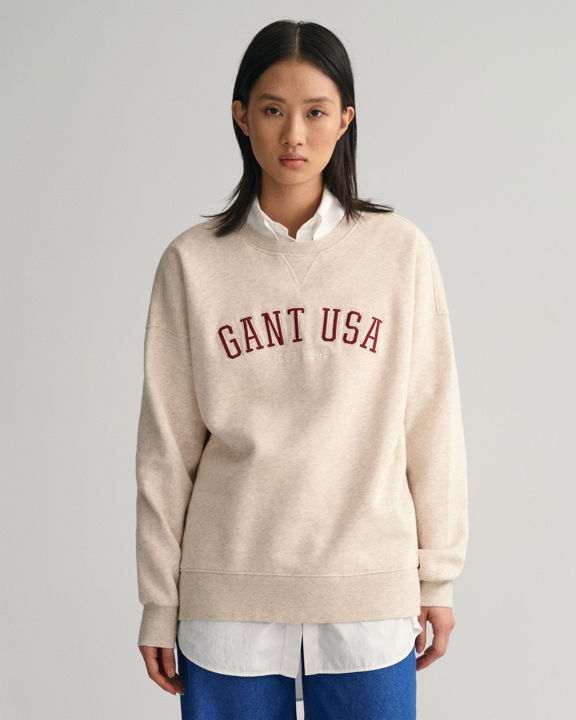 Oversized GANT USA Sweatshirt med rund hals 