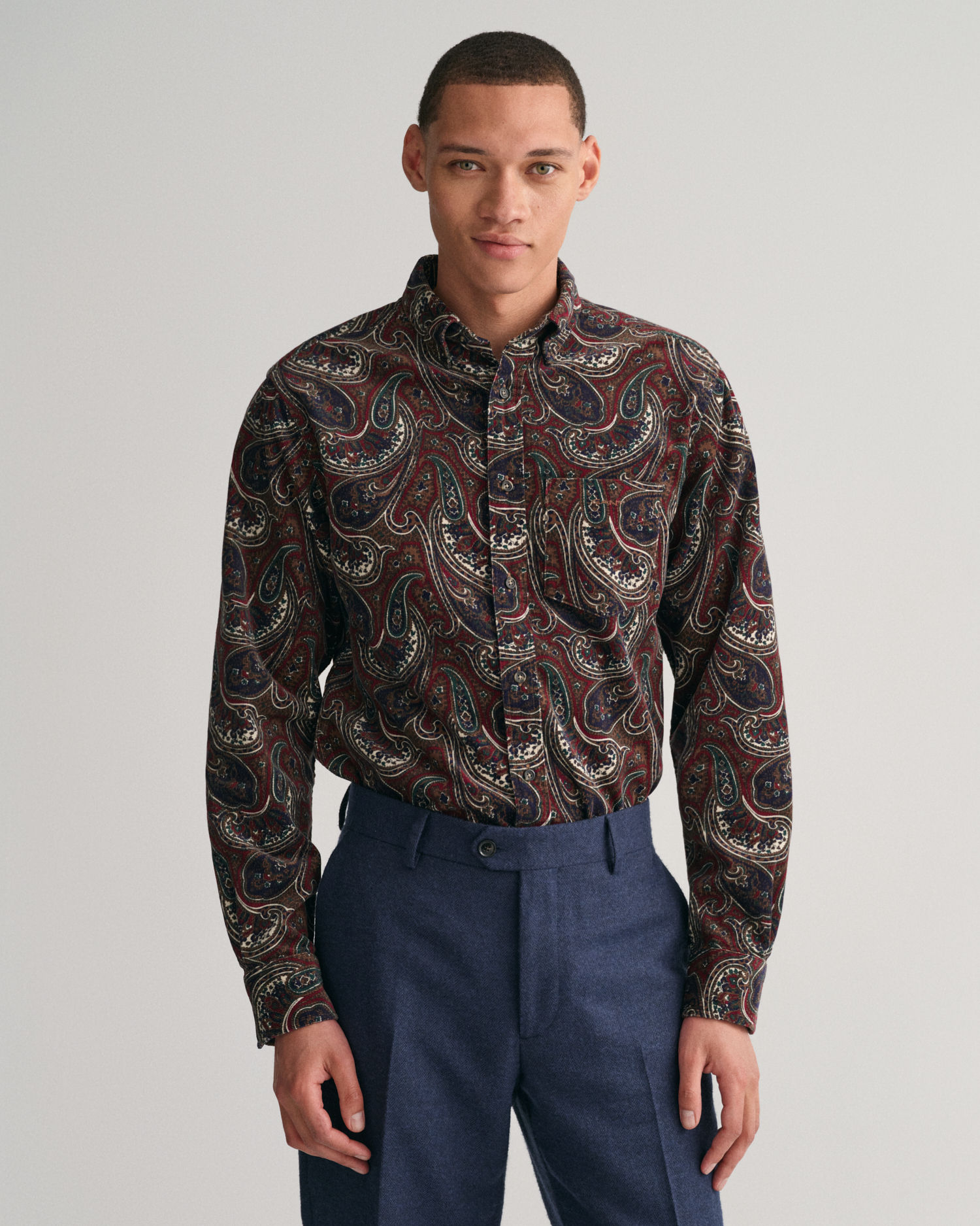 Regular Fit Paisley Corduroy-skjorte