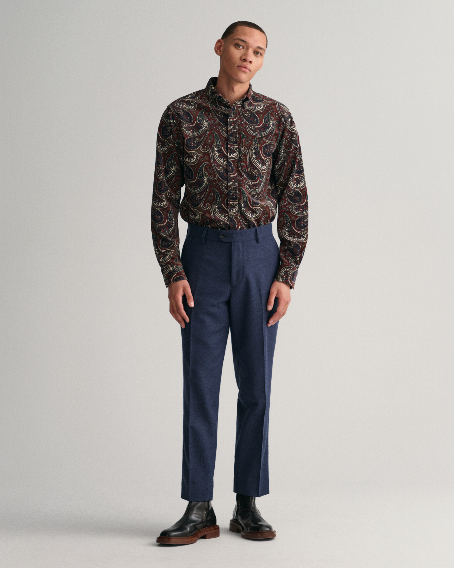 Regular Fit Paisley Corduroy-skjorte