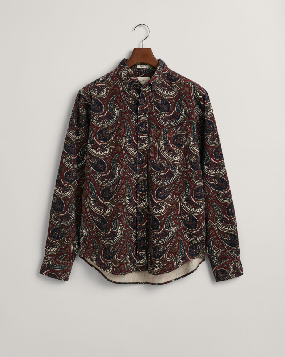 Regular Fit Paisley Corduroy-skjorte