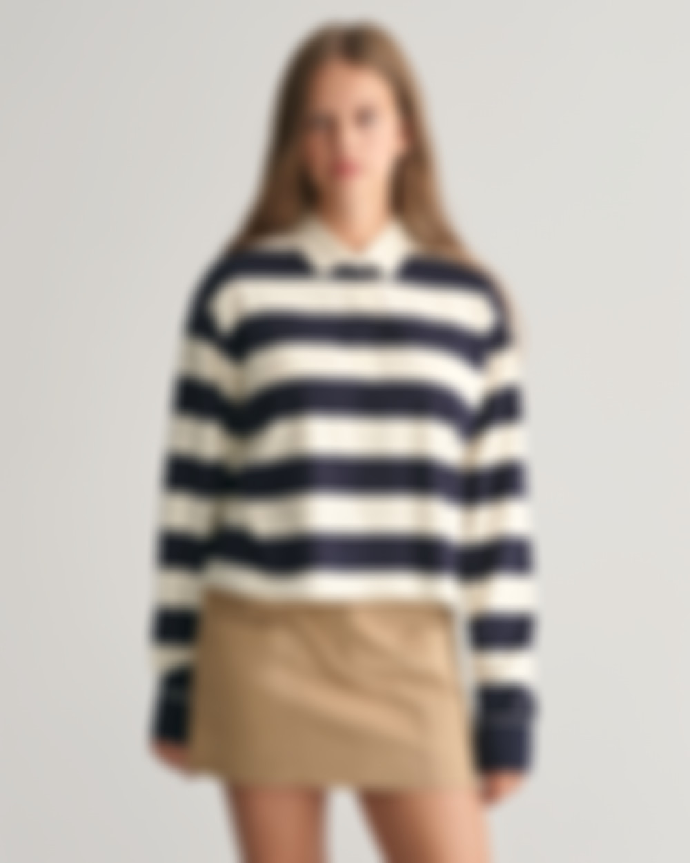 Teen Girls Striped Cropped Rugger