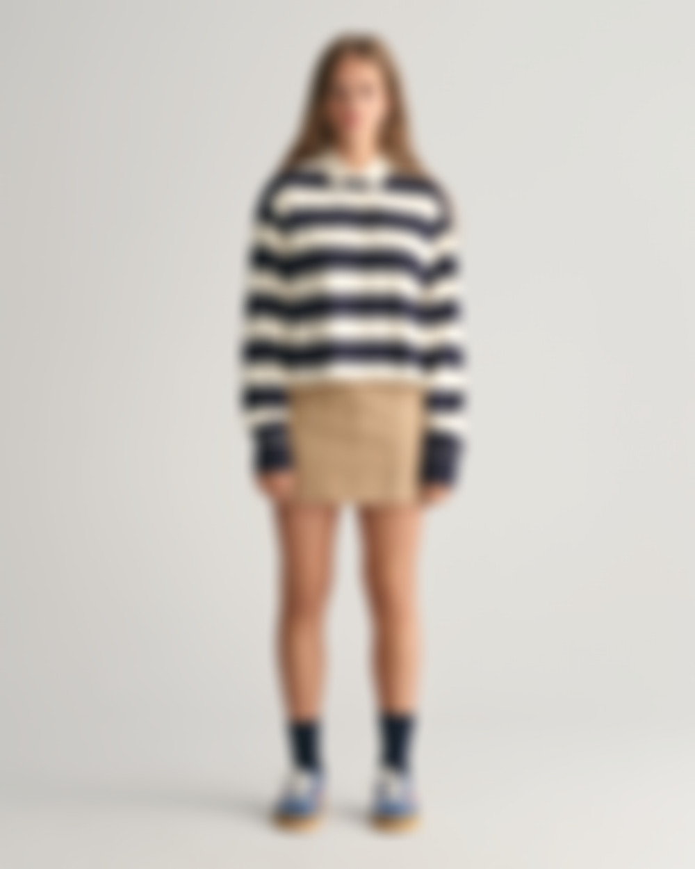 Teen Girls Striped Cropped Rugger