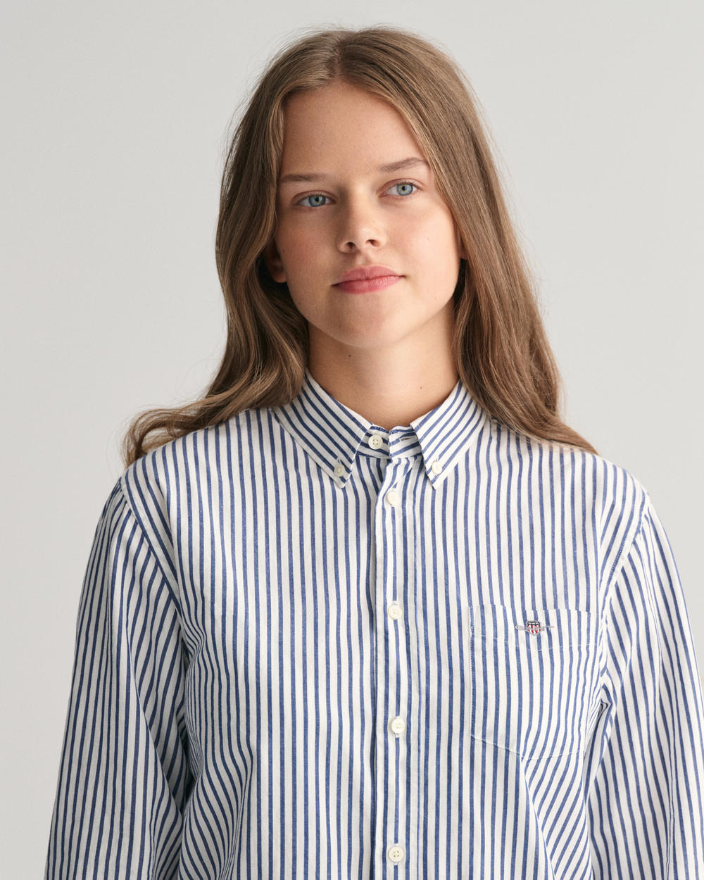 Teens Shield Striped Poplin skjorte