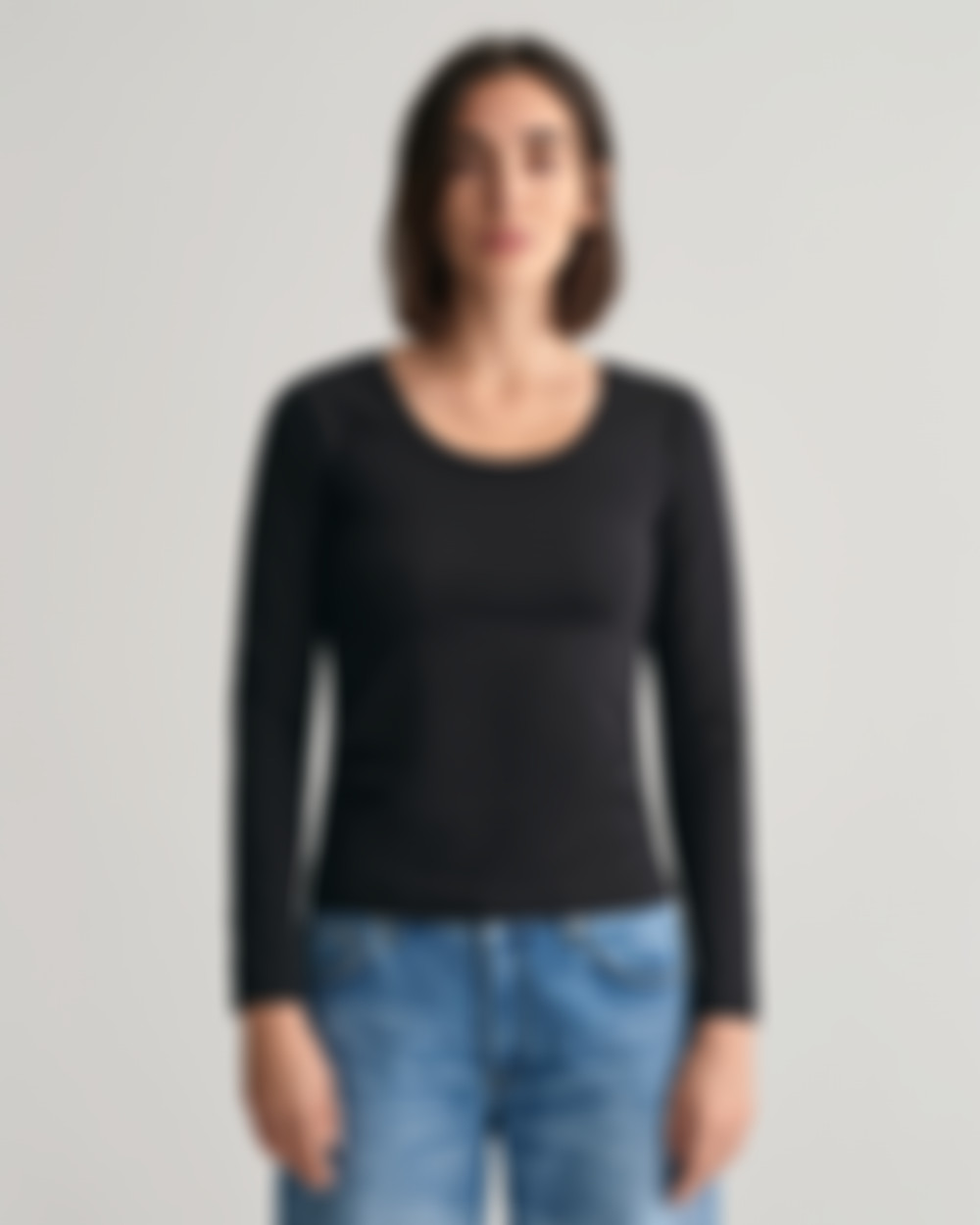 Longsleeve med scoop-neck