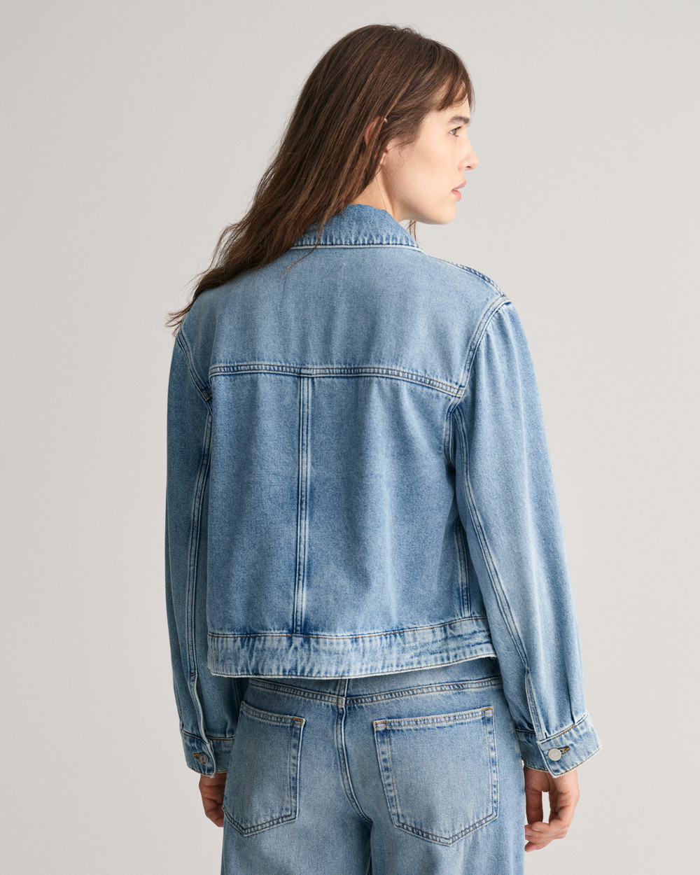 Cropped denimjakke