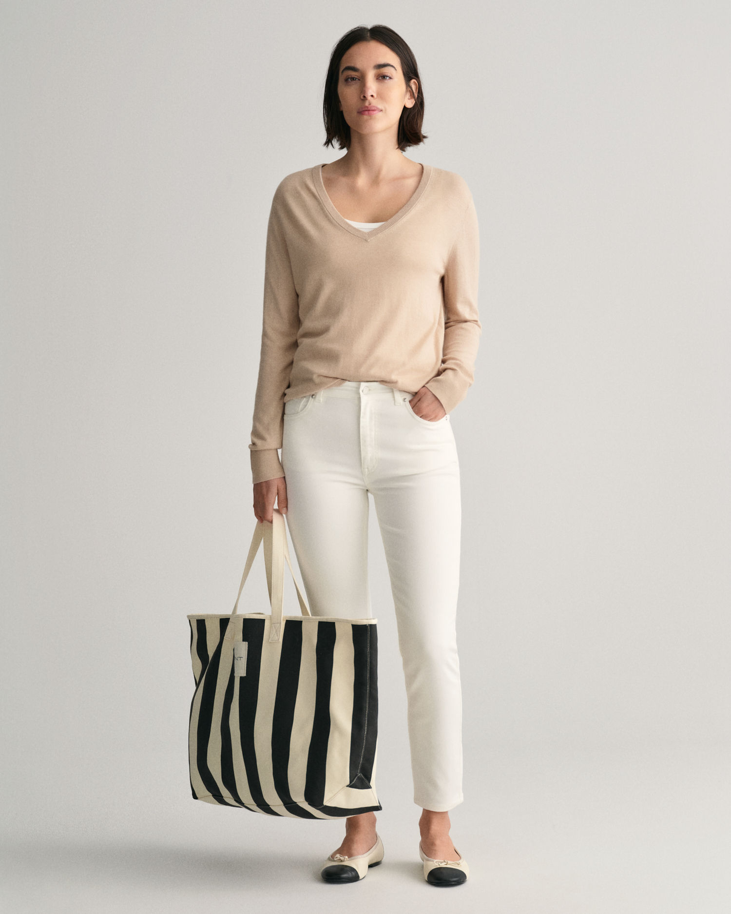 Slim Fit Cropped White Jeans