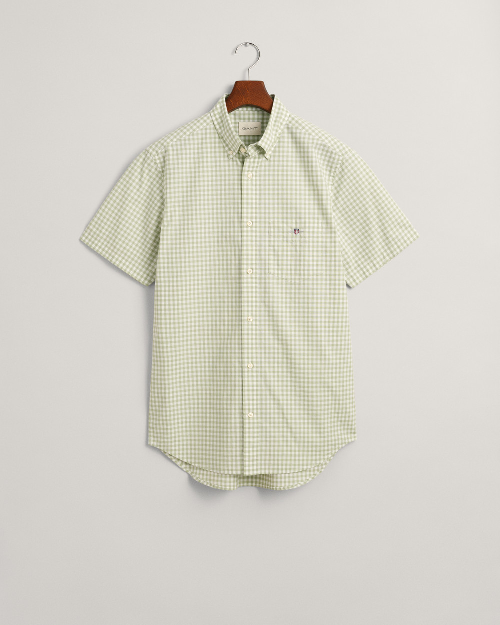 Regular Fit Gingham Poplin kortermet skjorte