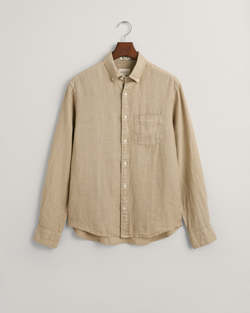 Regular Fit Garment-Dyed Linen Shirt