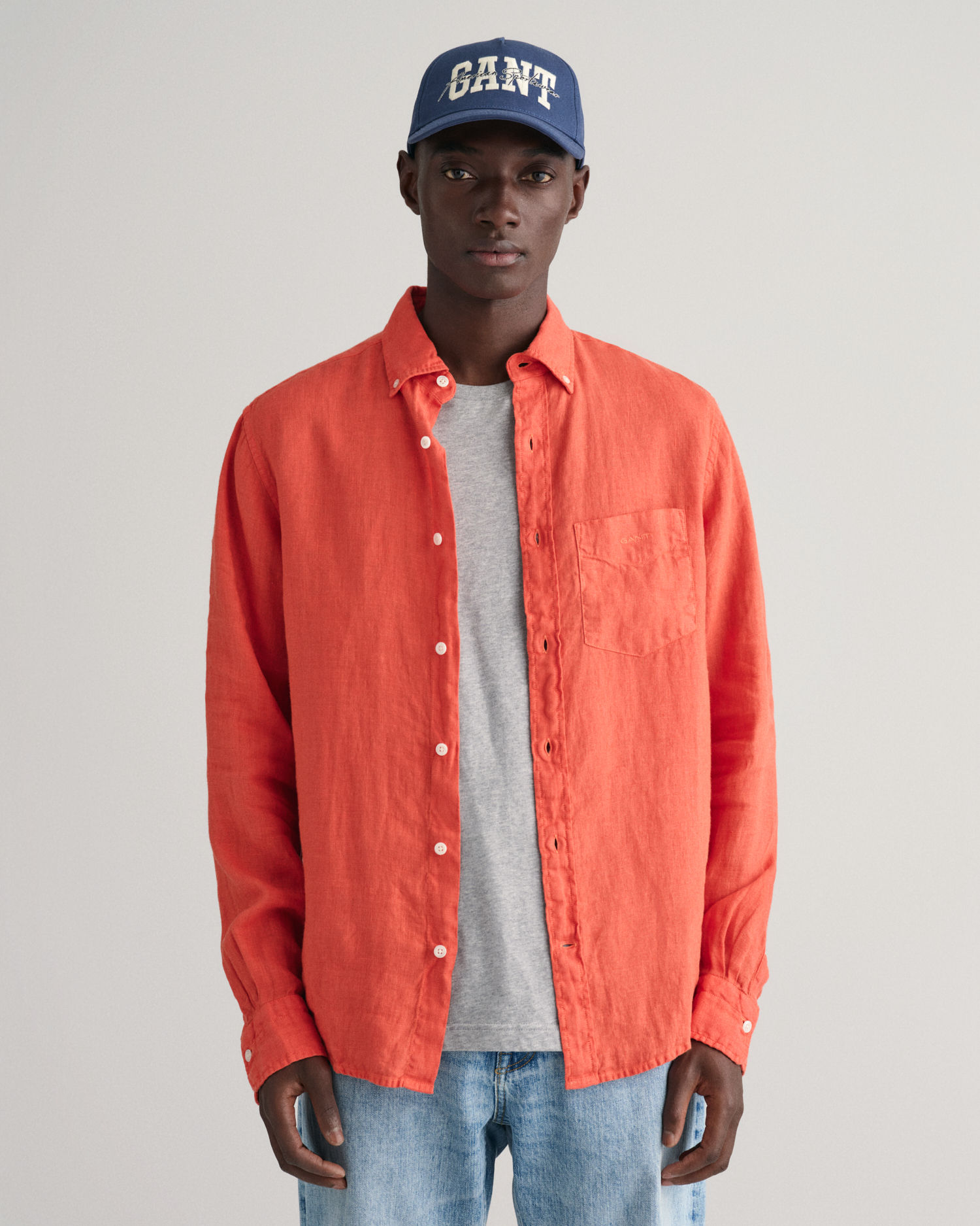 Regular Fit Garment-Dyed Linen Shirt