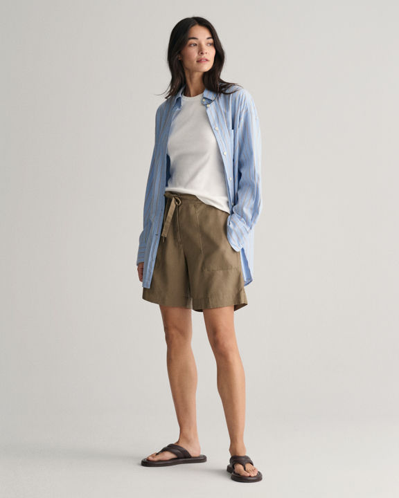 Relaxed Fit Tie Waist Shorts
