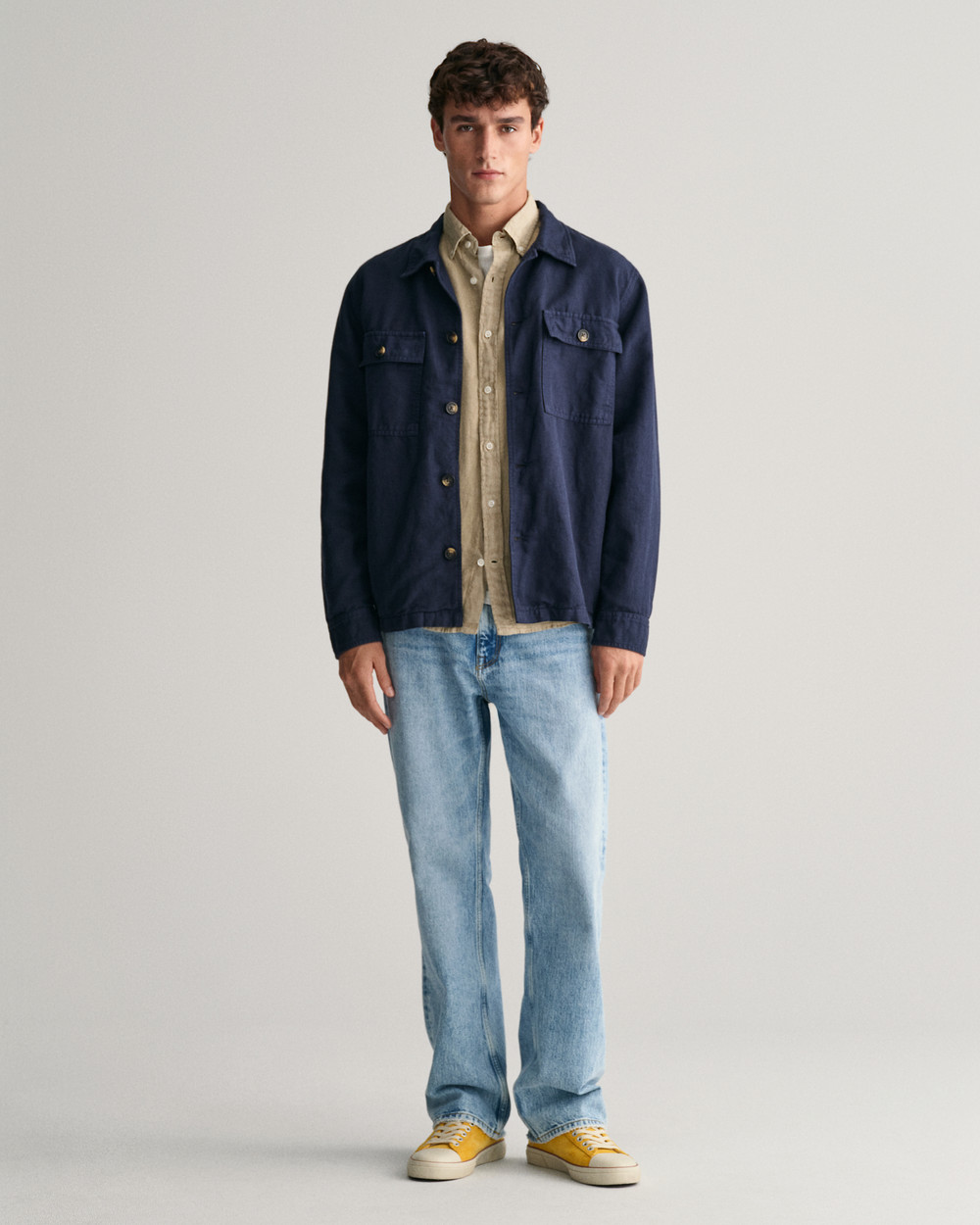 Regular Fit Garment-Dyed Linen Shirt