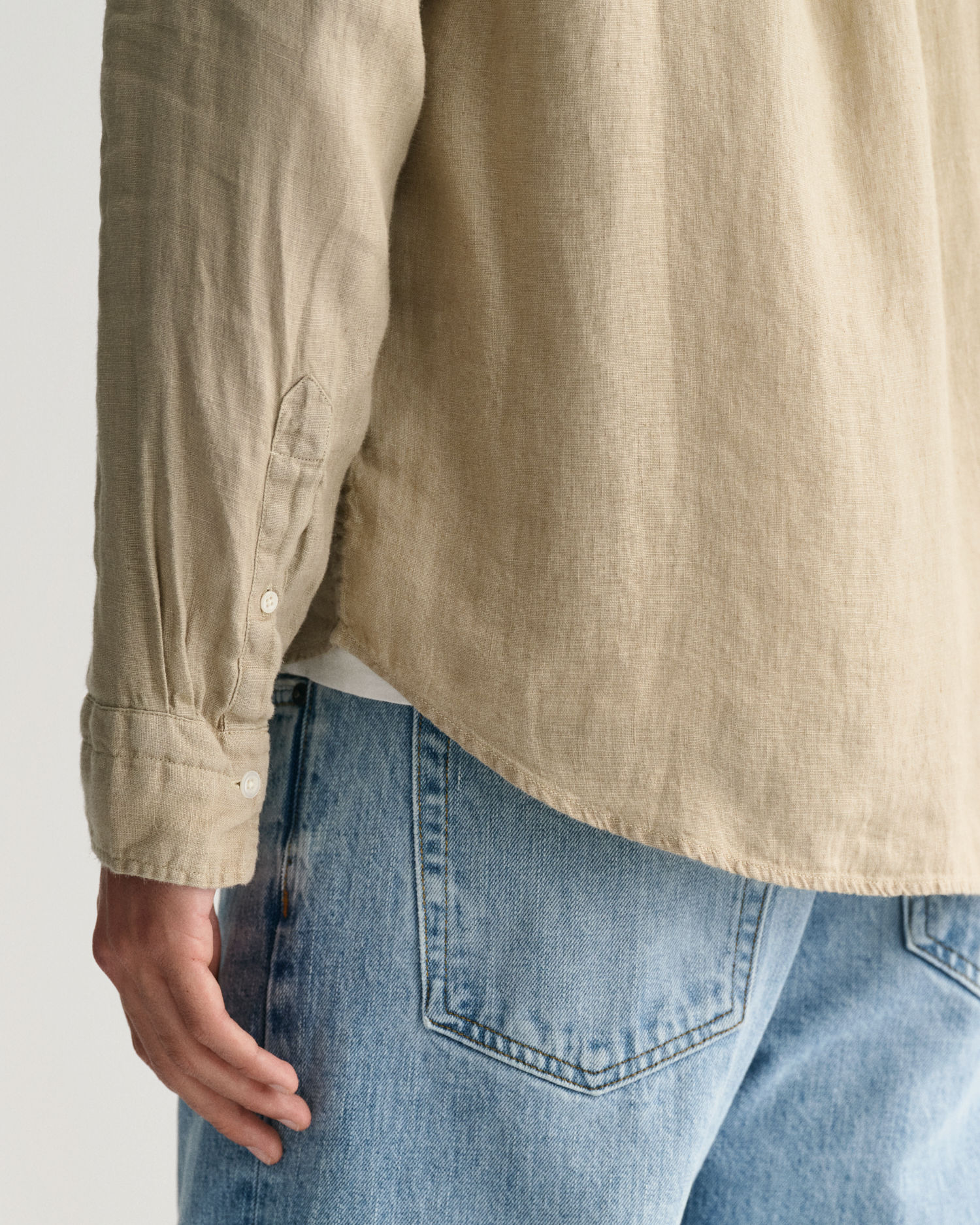 Regular Fit Garment-Dyed Linen Shirt