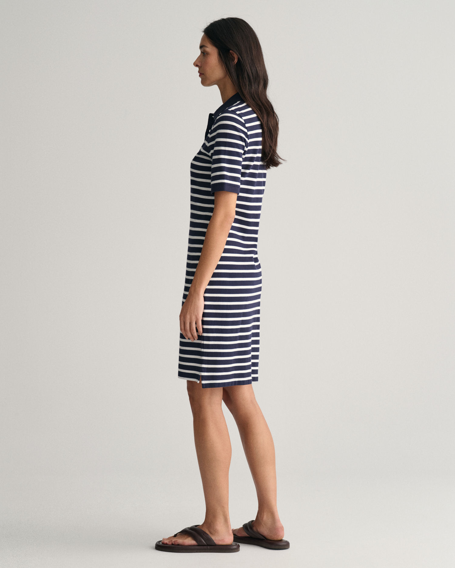 Striped Shield Piqué Polo Dress