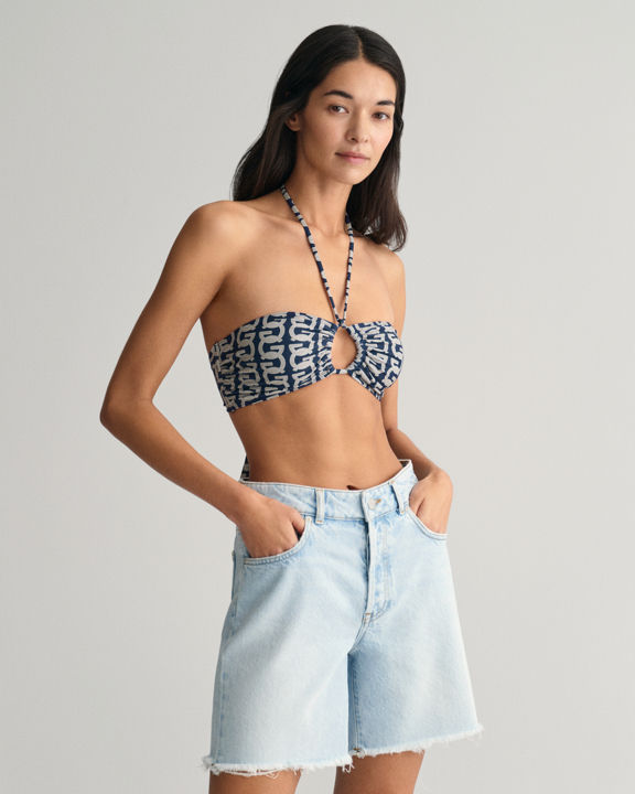 G-mønstret bandeau bikinitopp