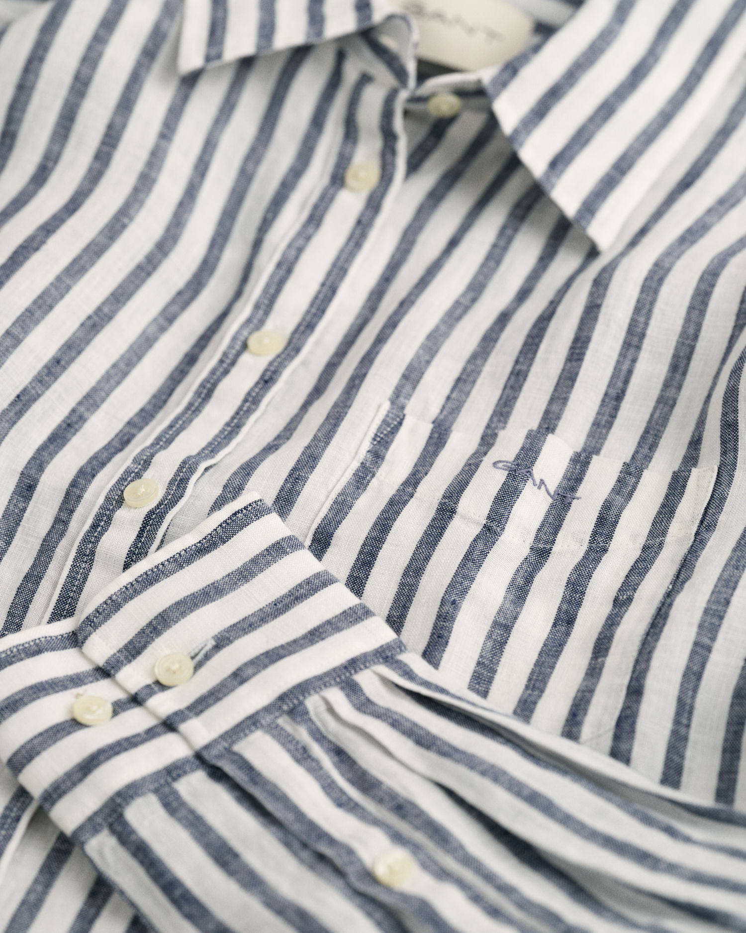 Stripete linskjorte med avslappet passform