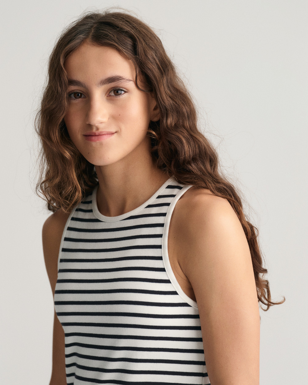 Tenåringsjenter Stripet Rib Tank Dress