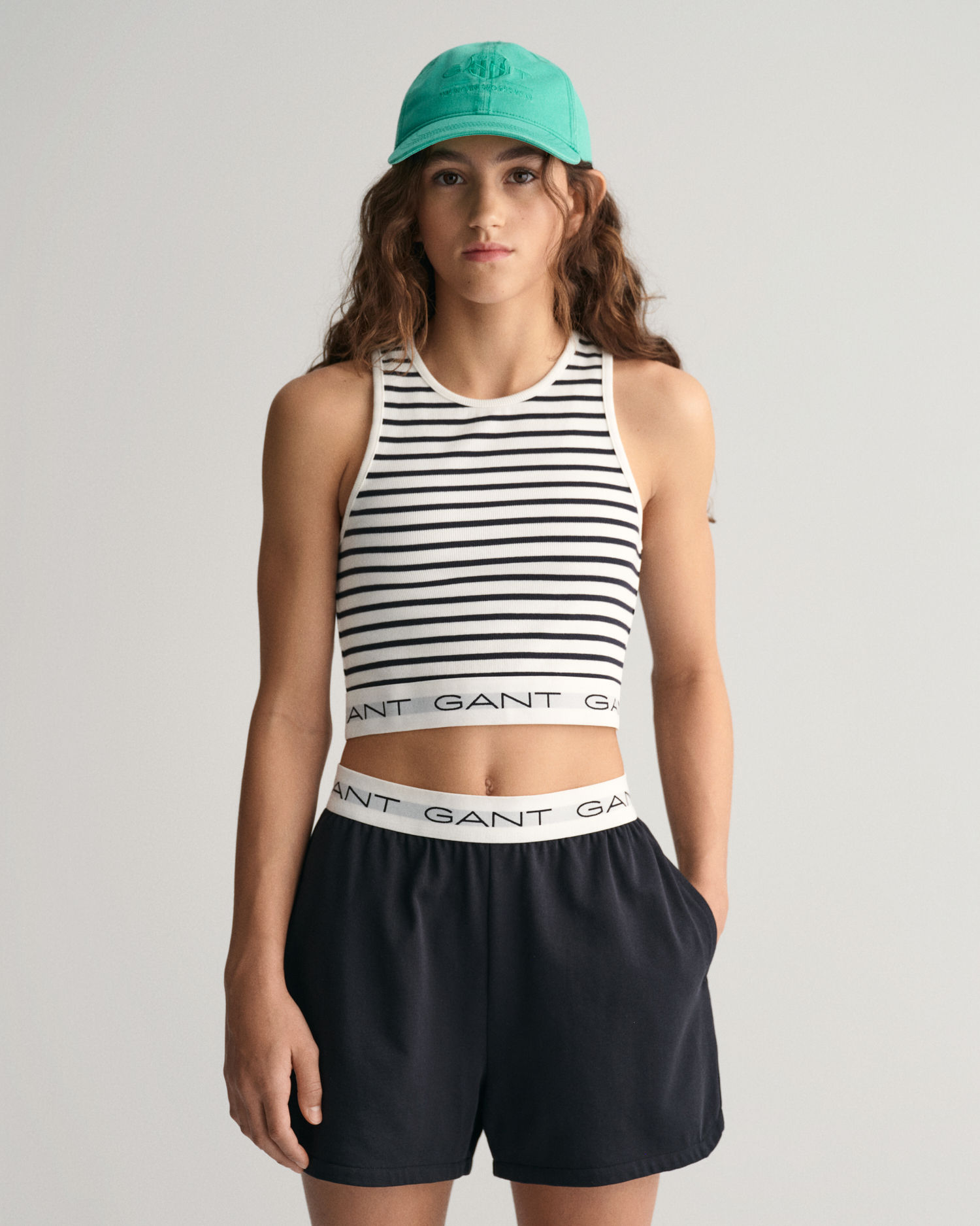 Teen Girls Striped Rib Tank Top