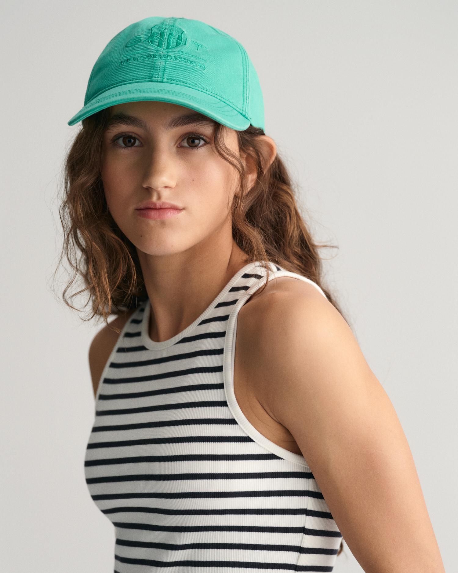 Teen Girls Striped Rib Tank Top