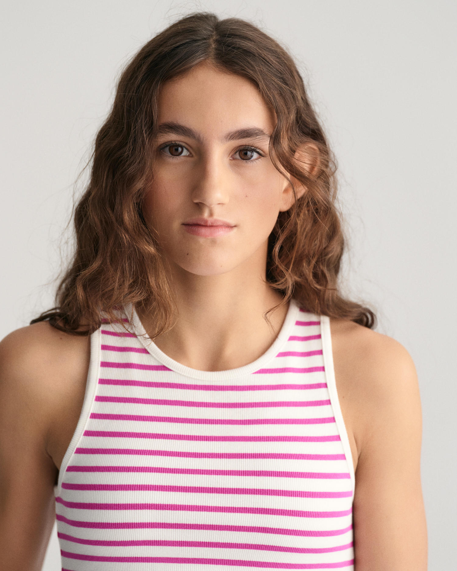 Teen Girls Striped Rib Tank Top