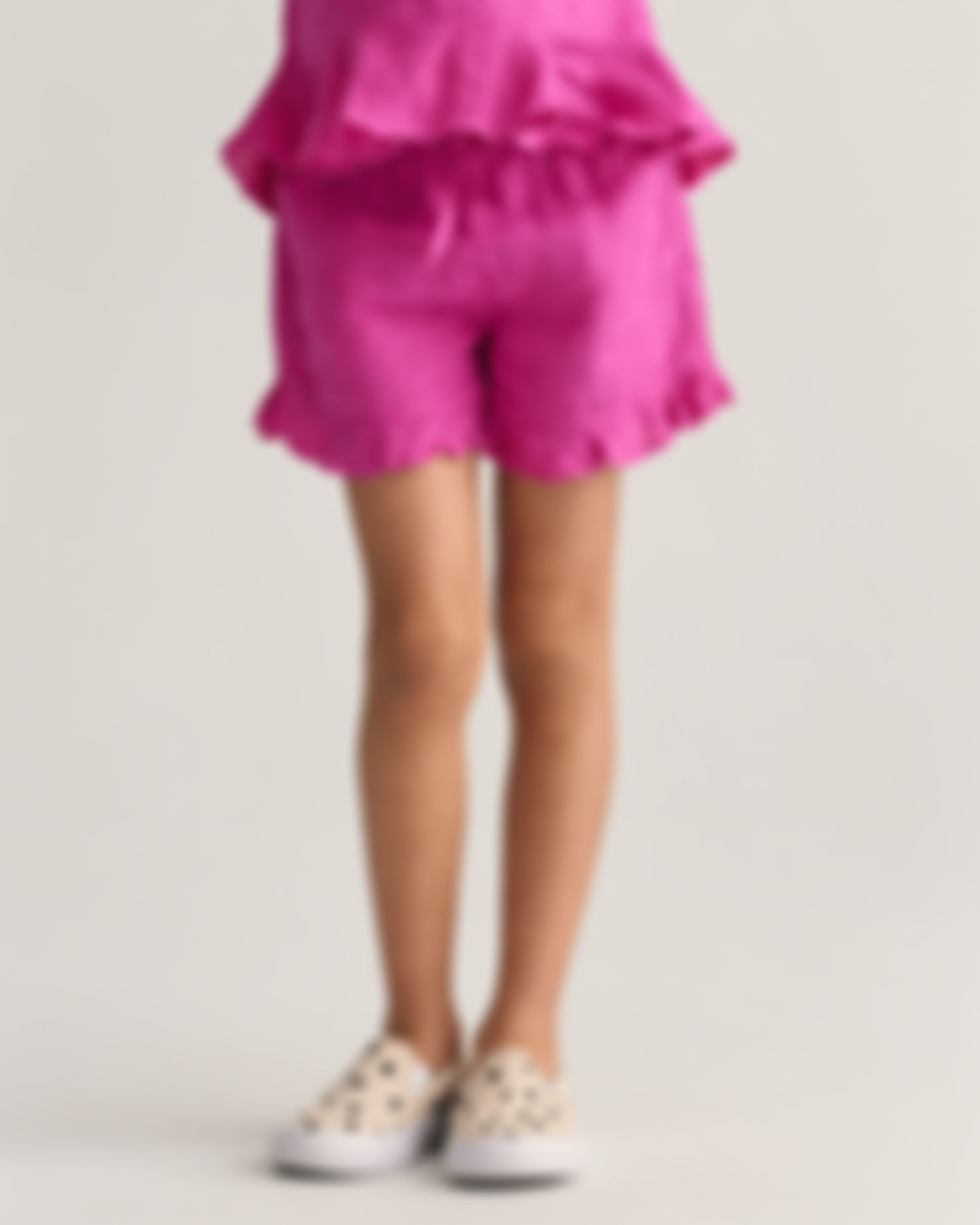 Jenter Frilly Linen Shorts