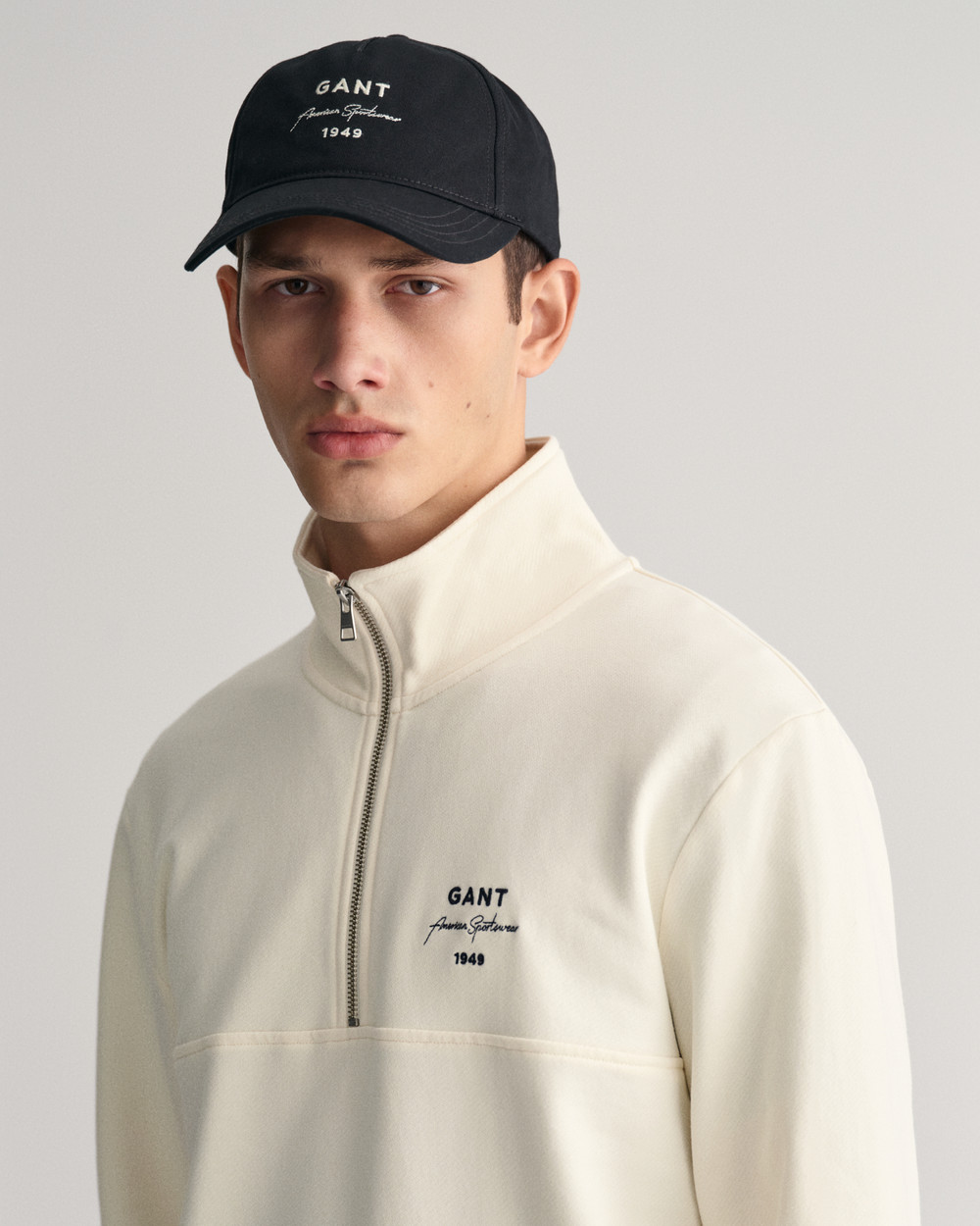 GANT Script collegegenser med half-zip