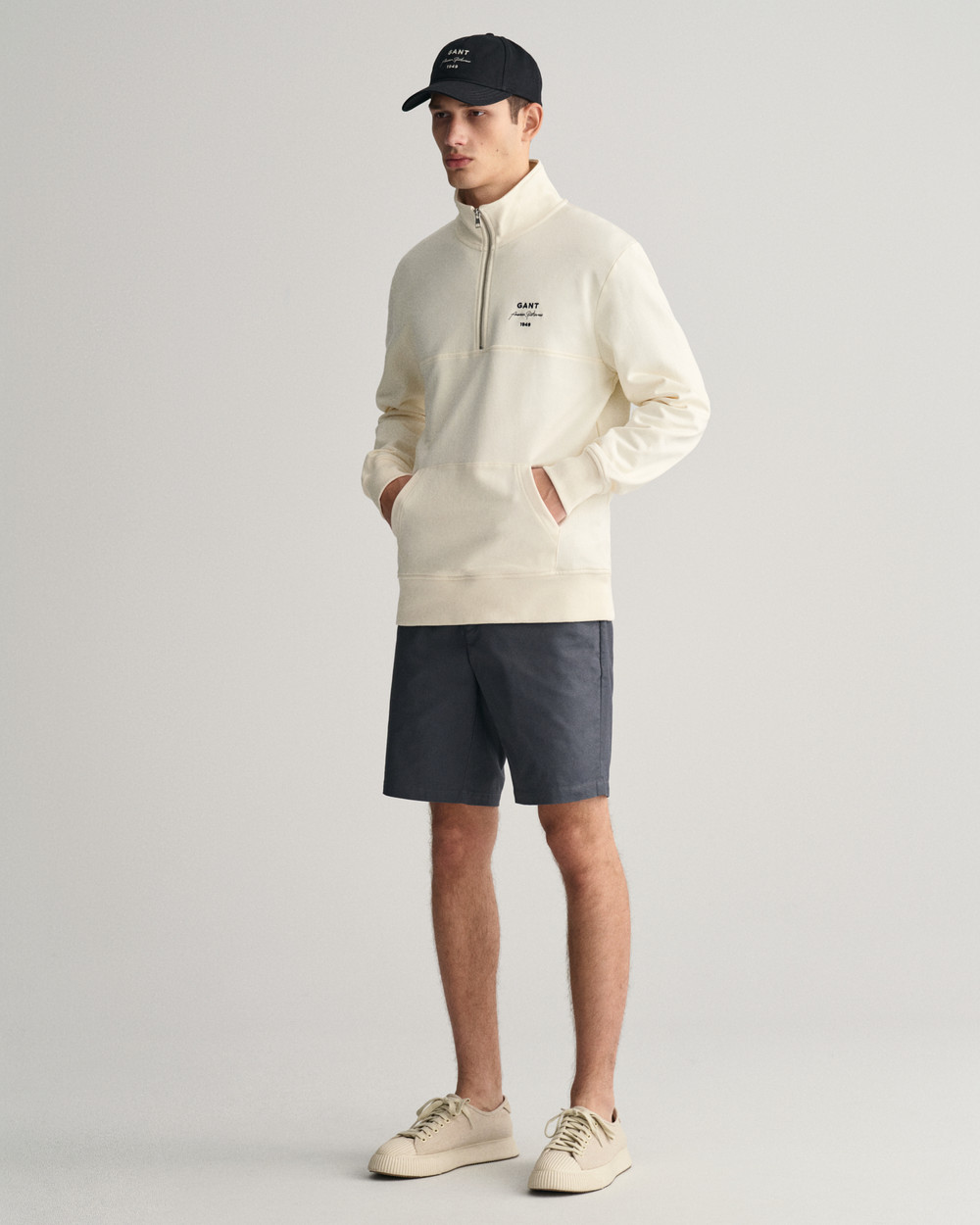 GANT Script collegegenser med half-zip