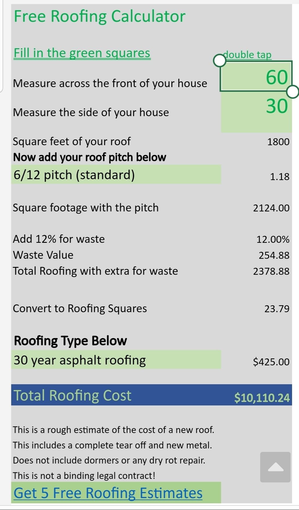 roof estimate