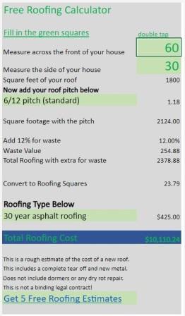 free roof estimate